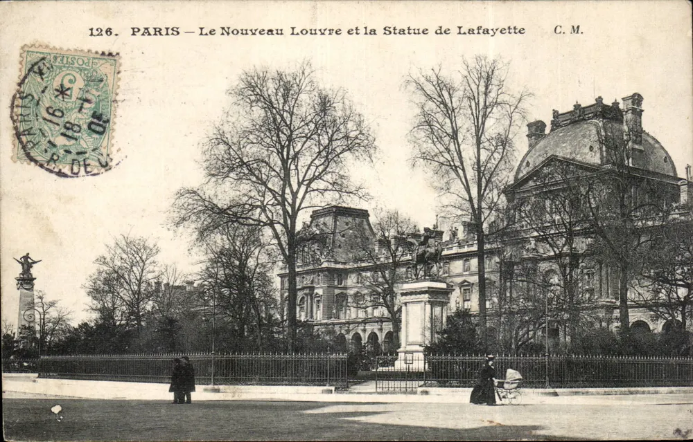 PARIS — Das Neue Louvre und die Statue von Lafayette — C.M. n°126 - Vorderseite