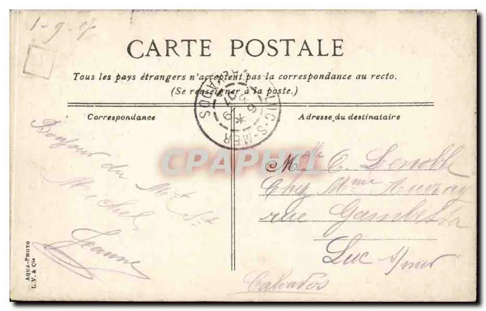 Mont Saint-Michel — O Cellier — editor L. N. & Cie - Verso