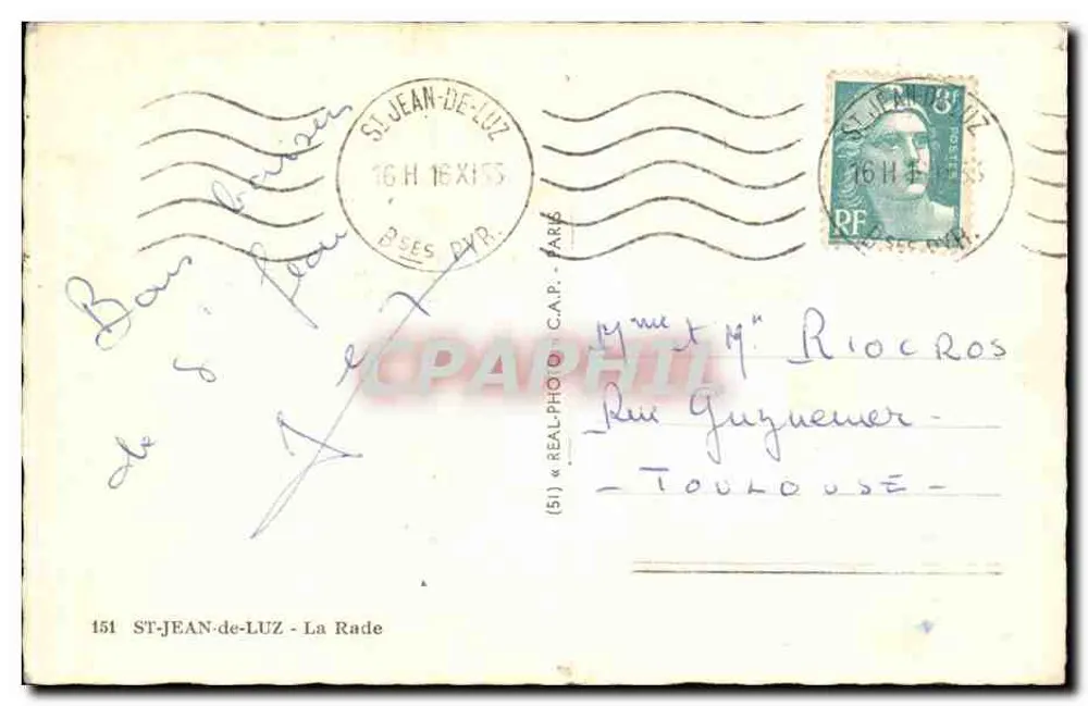 Cabo da Rade — Saint-Jean-de-Luz — editor Cap, n°151 - Verso