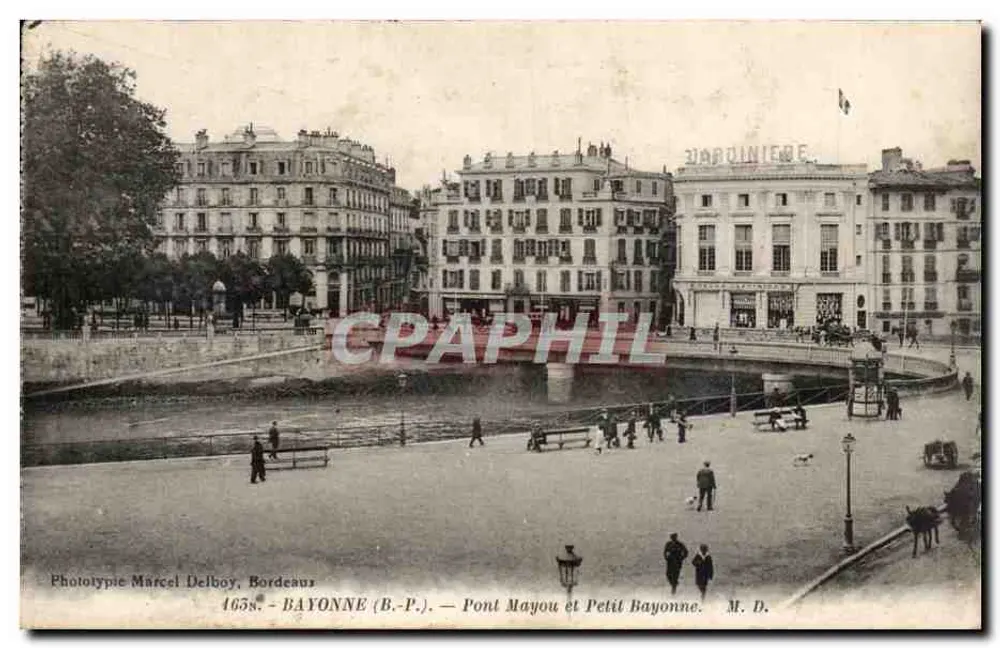 BAYONNE (B.-P.) — Pont Mayou und Petit Bayonne — Phototypie Marcel Delboy, Bordeaux - Vorderseite