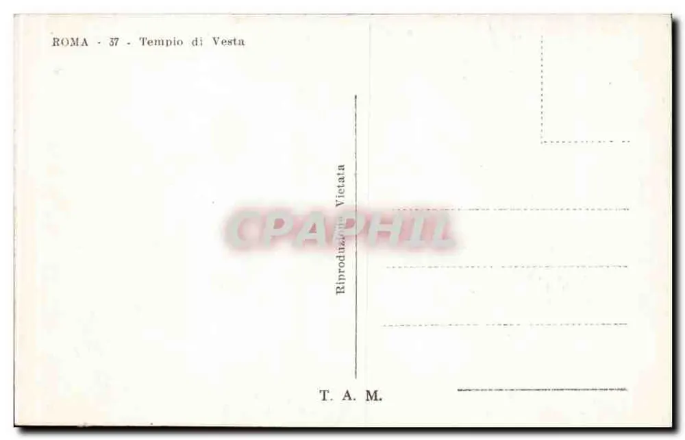 Rom - Tempel der Vestas und geschnitzte Fontäne — T.A.M. n°37 - Rückseite