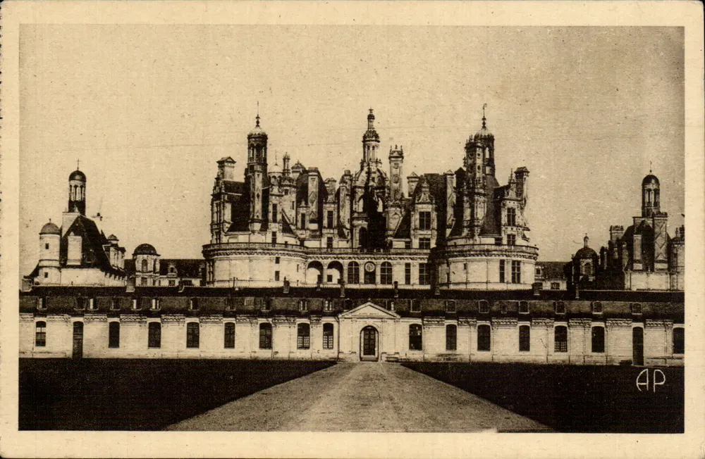 Chambord — Façada południowa — E. Papeghin, Tours - Awers