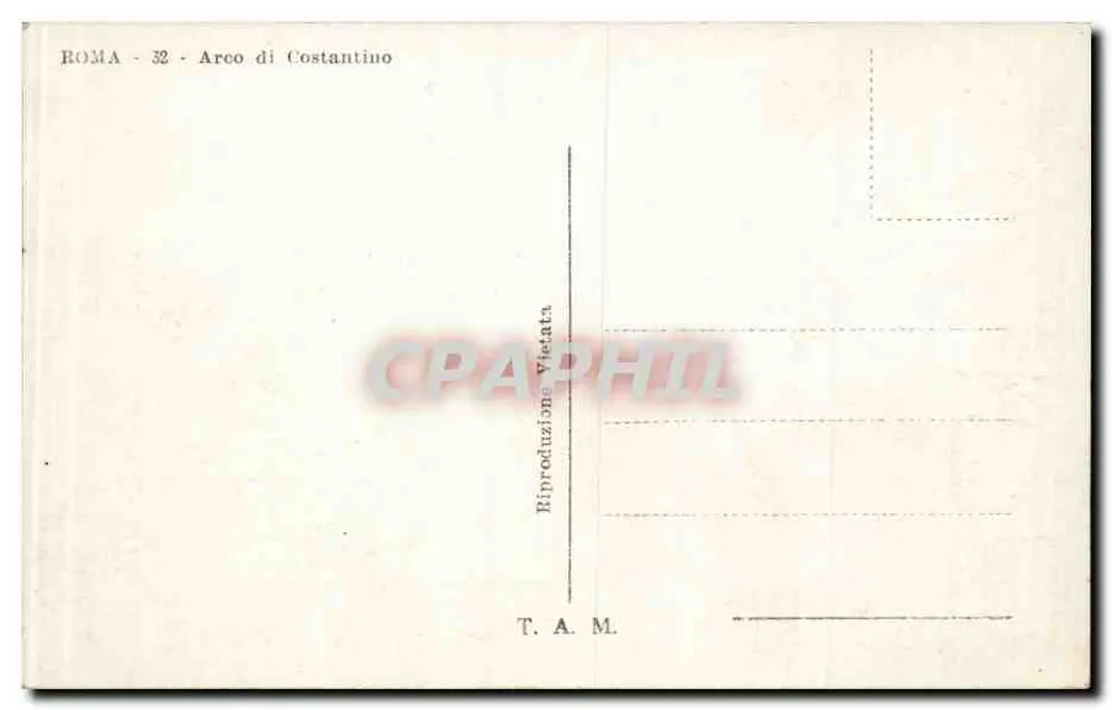 Rom - Tor von Konstantin — Ansicht mit dem Kolosseum im Hintergrund — T.A.M. n°32 - Rückseite