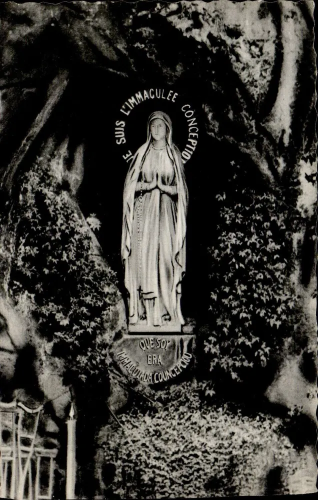A Virgem na Gruta — Lourdes — Fabricação francesa n°321 - Frente