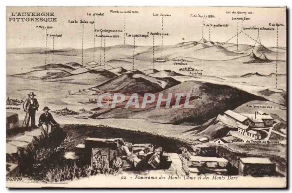 Pittoreske Auvergne — Panorama der Monts Dôme und Monts Dore — Viollette - Vorderseite