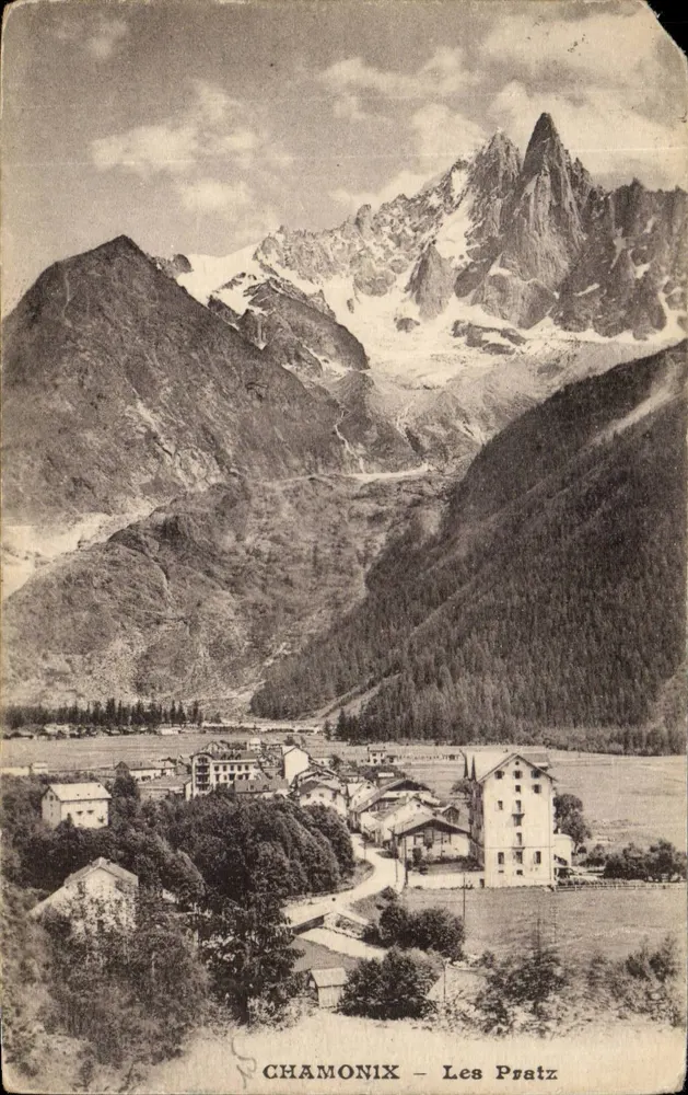 Chamonix — Les Pratz — vista sobre as Aiguilles du Midi - Frente