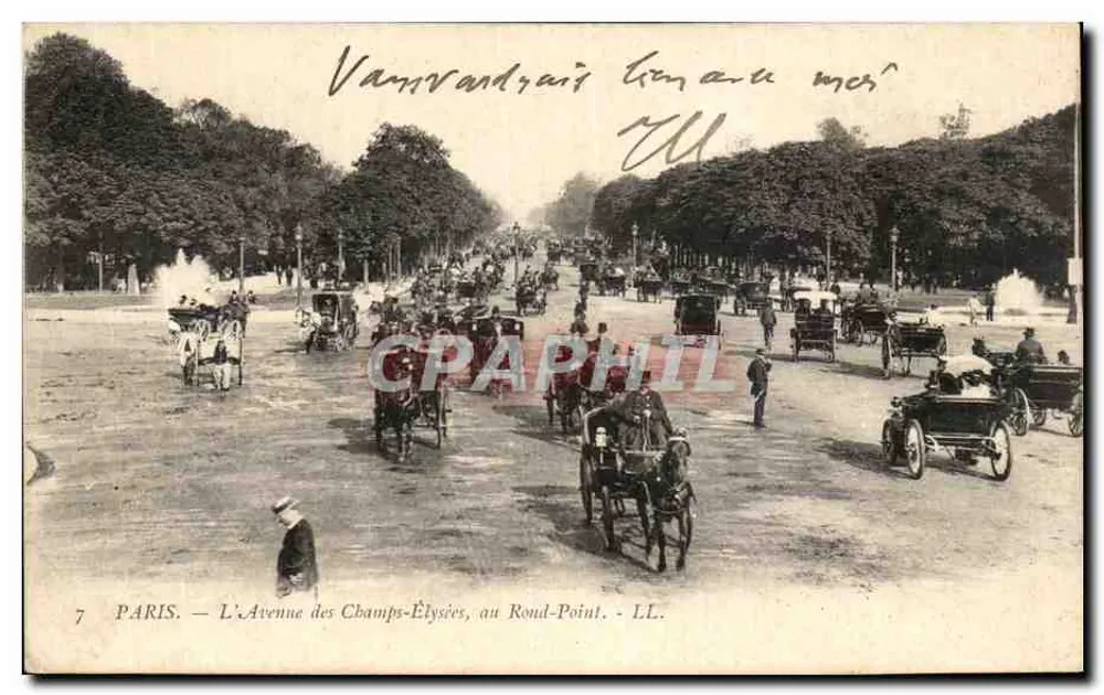 Parijs — De Avenue des Champs-Élysées, bij het Rond-Point — LL. n°7 - Voorkant