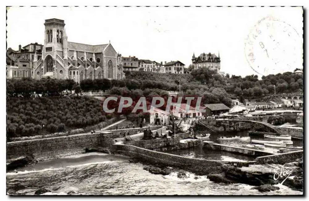Der Fischereihafen und die Kirche St. Eugénie — Biarritz — L. Chatagneau - Victor Hugo - Reproduktion verboten - Vorderseite