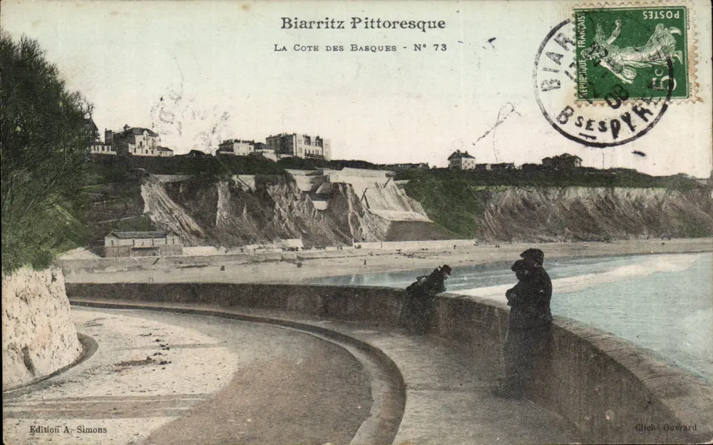 Biarritz Pitoresca — A Costa dos Bascos — N° 73 — Edição A. Simons - Frente