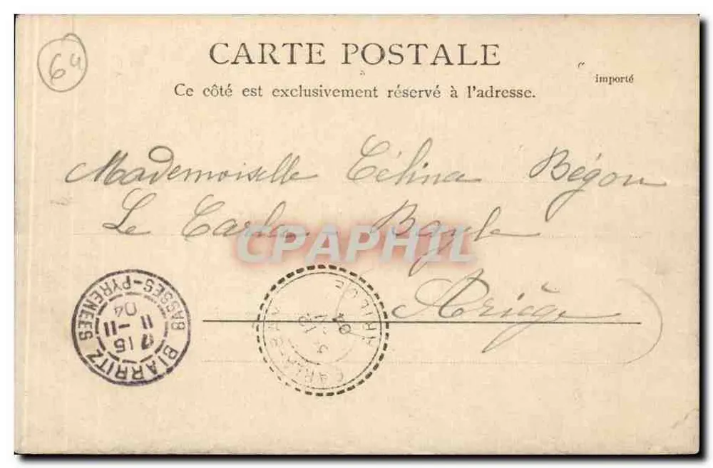 Villa Belza — Biarritz — editor R. & L.D. n°1631042 - Verso