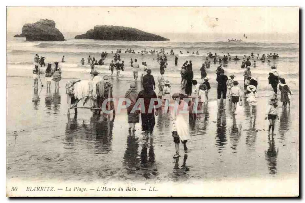 Biarritz — Der Strand — Badestunde — LL. - Vorderseite