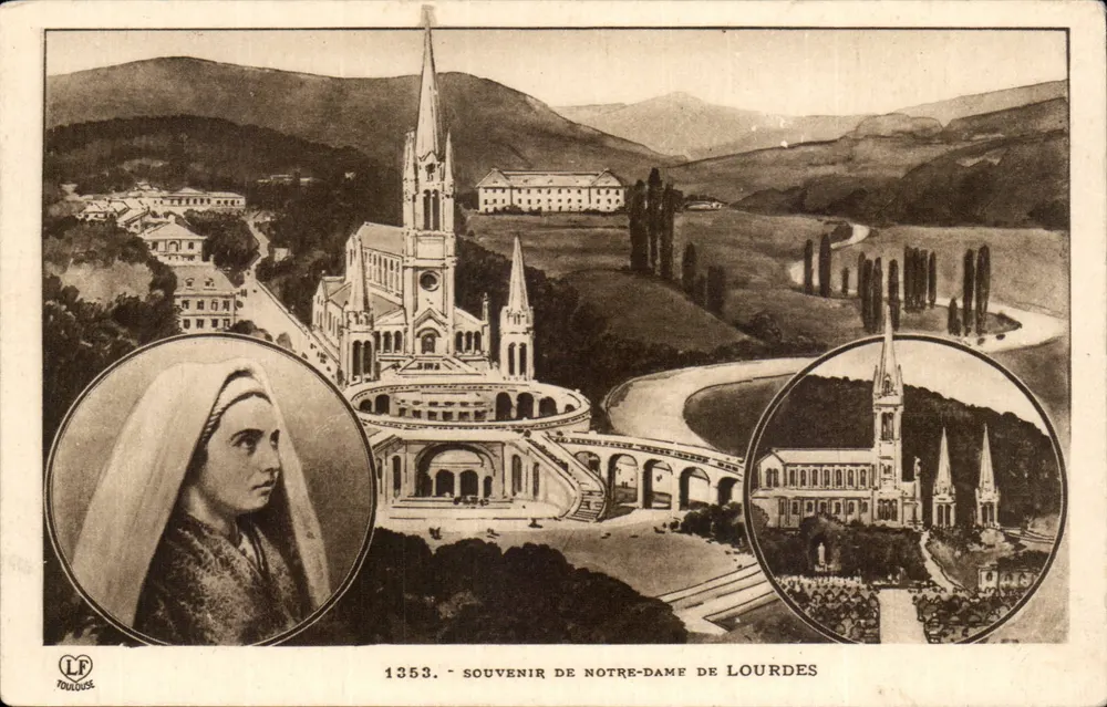 Nossa Senhora de Lourdes — Lembrança de Nossa Senhora de Lourdes — LF Toulouse 1353 - Frente