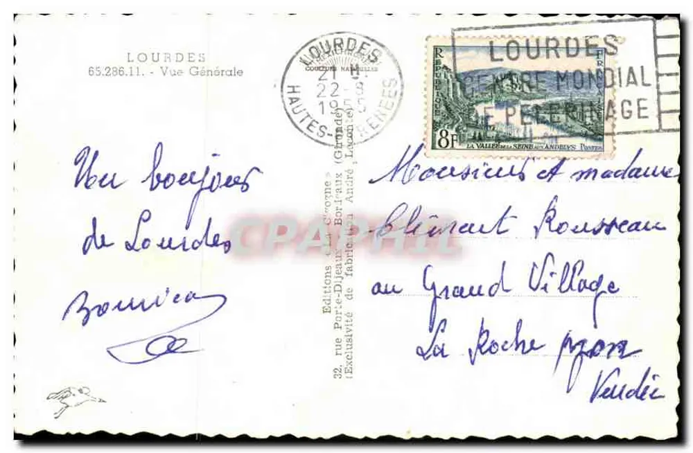 Lourdes — Vista Geral — Edições « La Grotte » - Verso