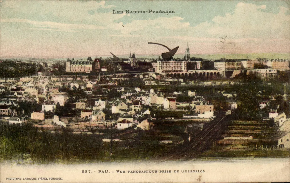 Pau — Panoramablick von Guindalos — Phototypie Labouche Frères, Toulouse, n° 687 - Vorderseite