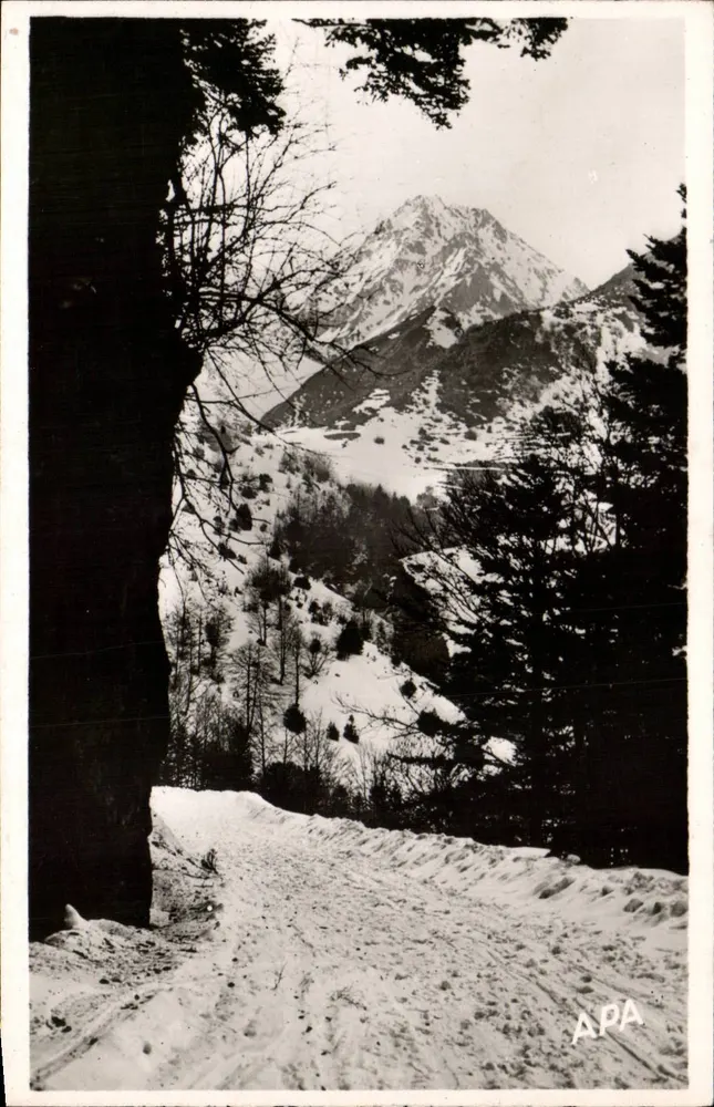 Ansicht des Pic du Midi — aufgenommen von der Tourmaletstraße — Verleger APA, Serie 130 - Vorderseite