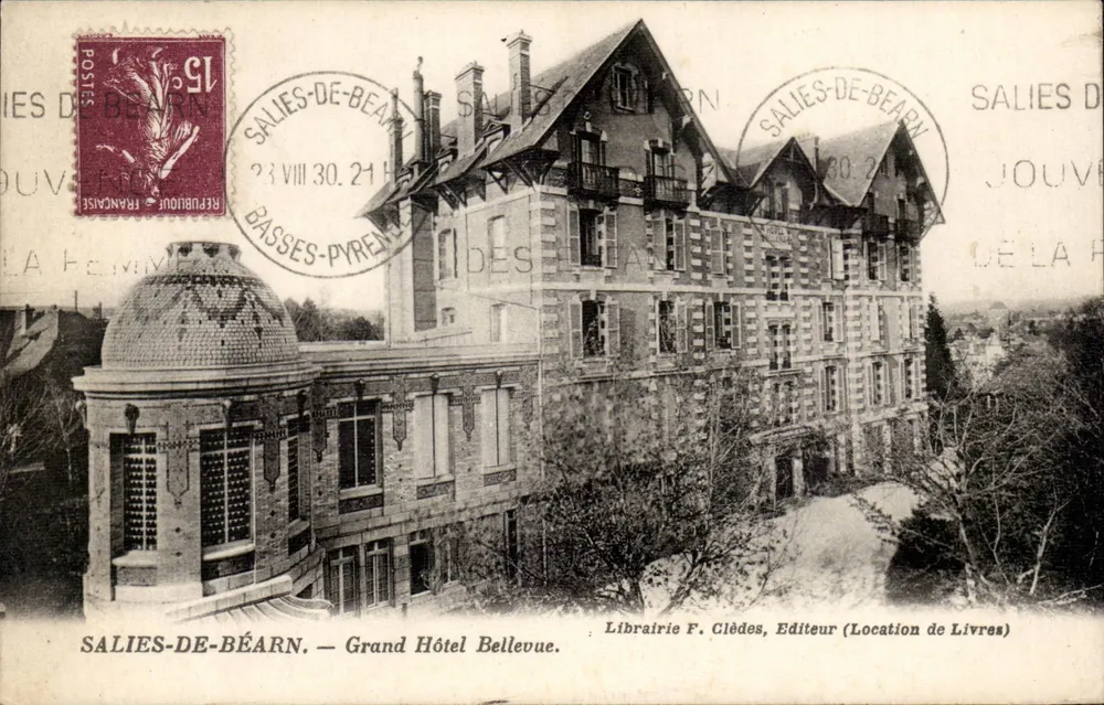 SALIES-DE-BÉARN — Grand Hôtel Bellevue — Buchhandlung F. Clèdes, Verlag (Bücherverleih) - Vorderseite