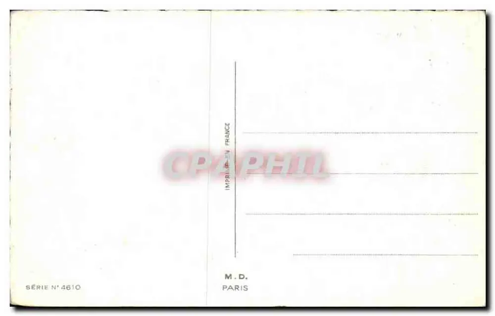Kind bei einer Fontäne — Rosen und Vögel — M.D. Paris, Serie Nr. 4610 - Rückseite