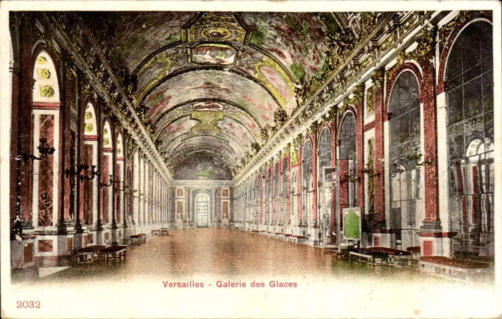 Versalhes - Galeria das Glaces — vista interior — edição não identificada, n° 2032 - Frente