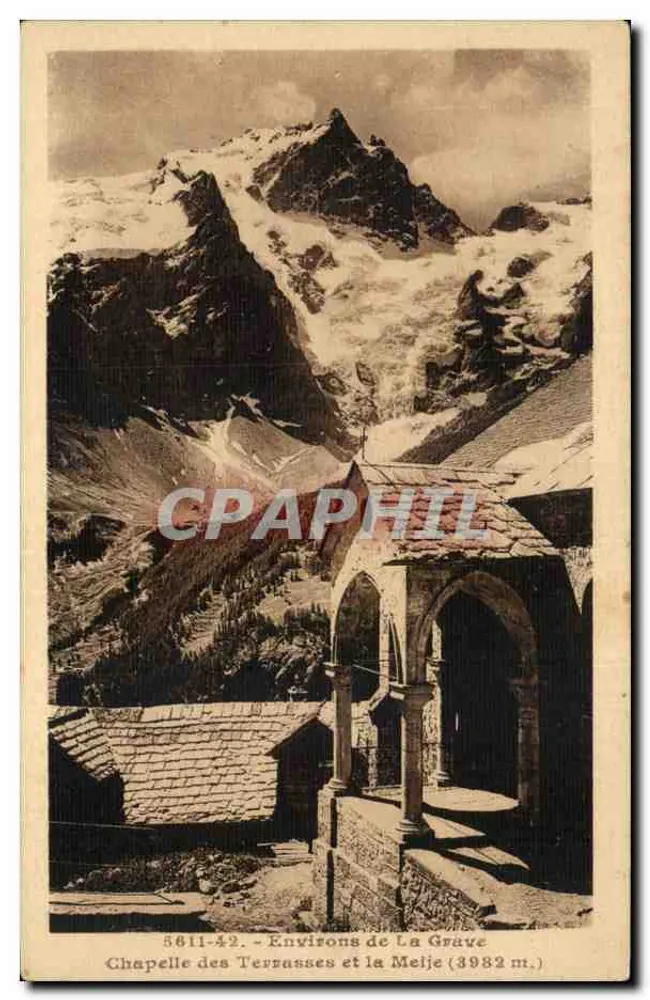 Kapelle der Terrasses und der Melje (3982 m.) — Umgebung von La Grave — 5611-42 - Vorderseite