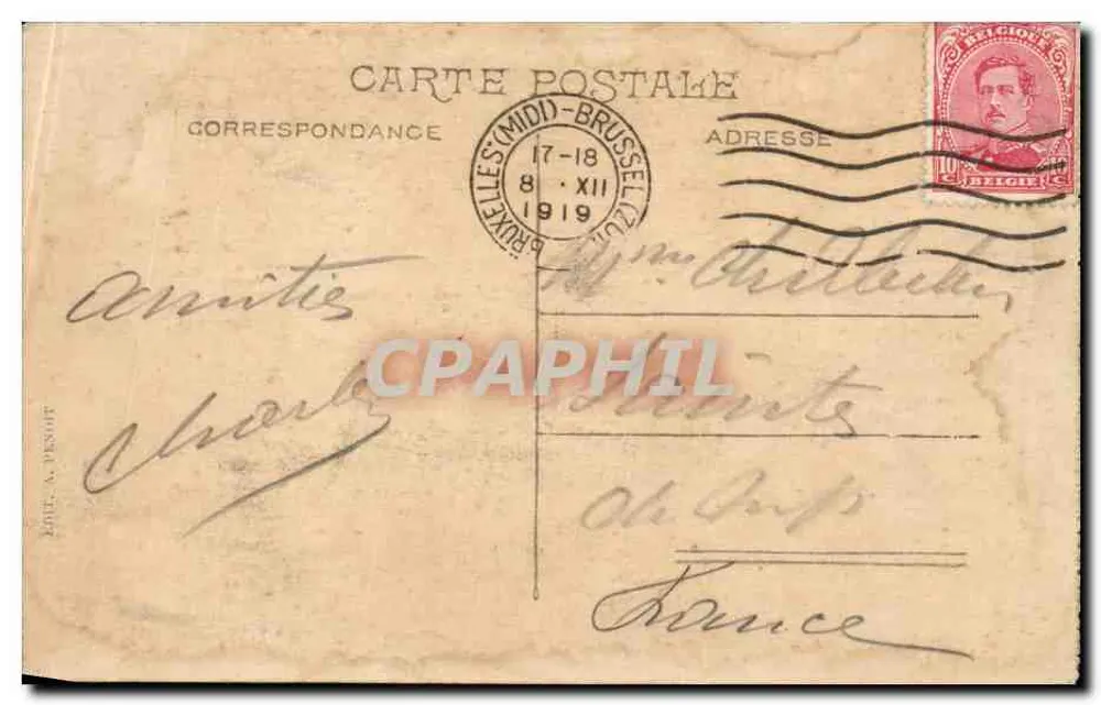 Bruxelas - Monumento Ansprach - editor A. Desout - Verso