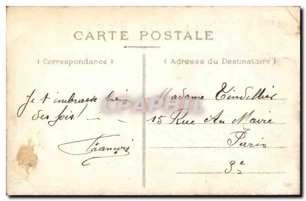 Panoramablick vom Diogenes-Leuchtturm nach Paris — n°22 — Verleger nicht sichtbar - Rückseite