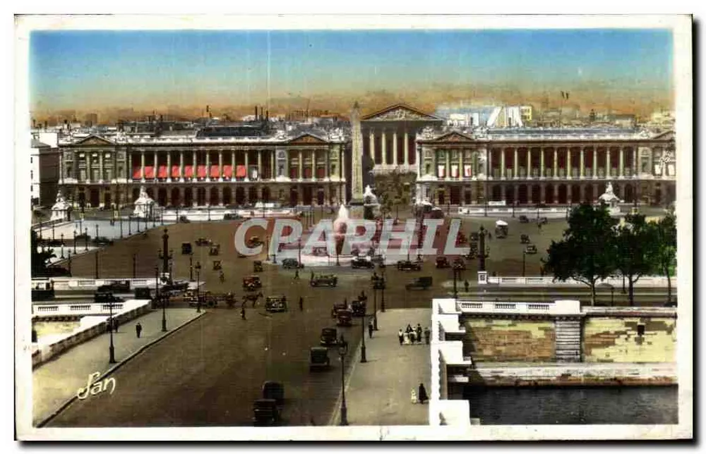 Paris — Place de la Concorde und der neue Brücke — F. FLEURY, 13, Avenue de la République - Paris - Vorderseite