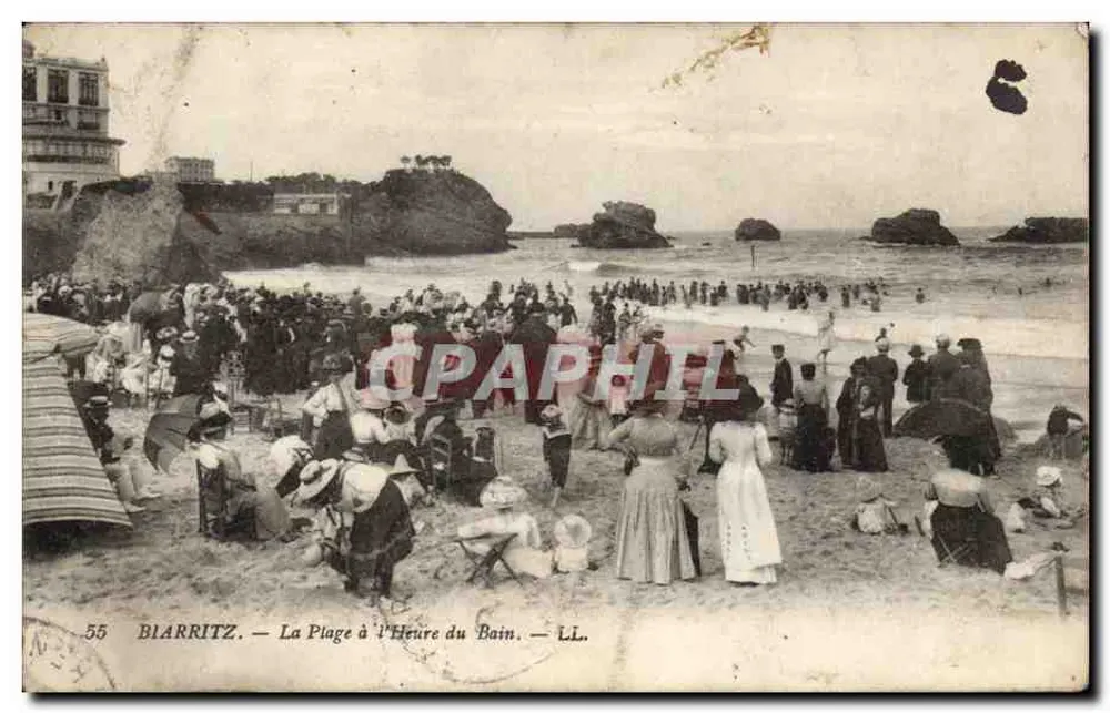 Biarritz — A Praia na Hora do Banho — LL. n°55 - Frente