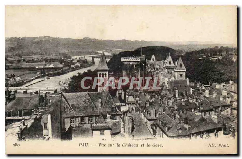 Pau — Ansicht des Schlosses und des Gaves — ND. Phot. - Vorderseite