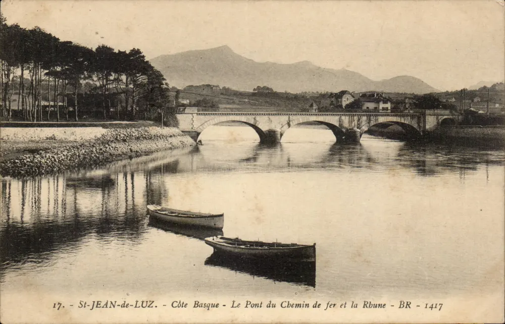 St-Jean-de-Luz - Basque-Küste - Die Eisenbahnbrücke und die Rhune - BR - 1417 - Vorderseite