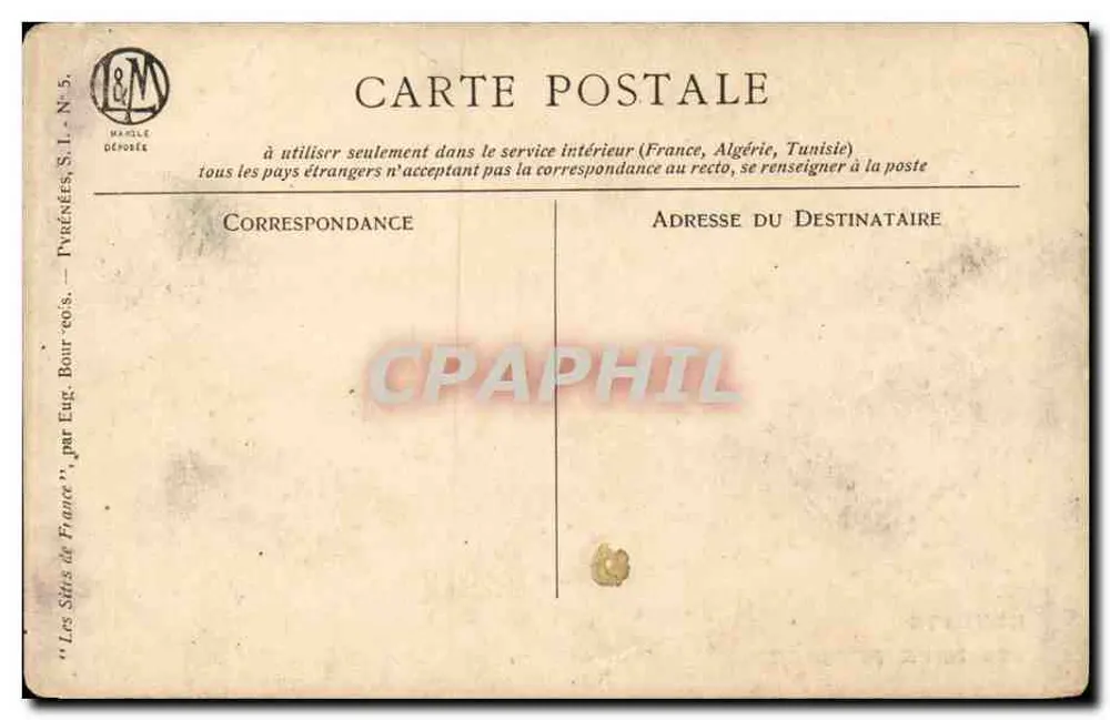 Hendate — Les Deux Jumeaux — Pirineus, S.I. N°5, por Eug. Bourgeois - Verso