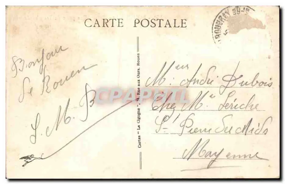 Rouen - Die Quais - Ansicht vom Transbordeur — Ansichtskarte Nr. 301, veröffentlicht von La Cigogne - Rückseite