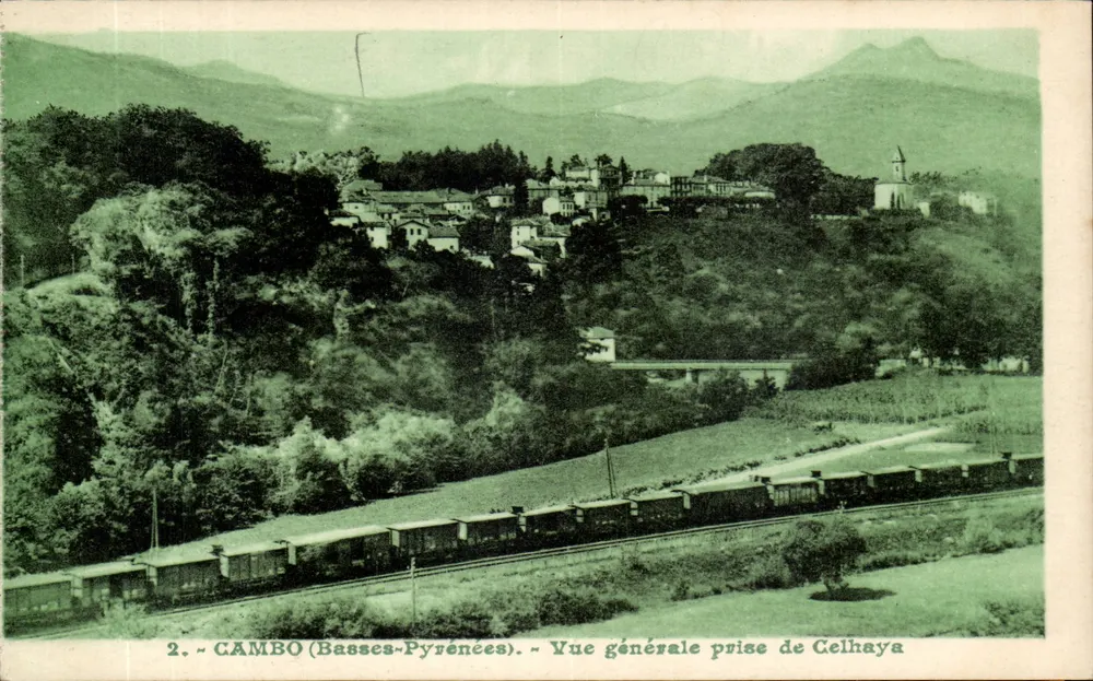 Cambo (Basses-Pyrénées) — Vista geral tirada de Cèlhaya — Edições Artísticas Barrean, Bordeaux - Frente