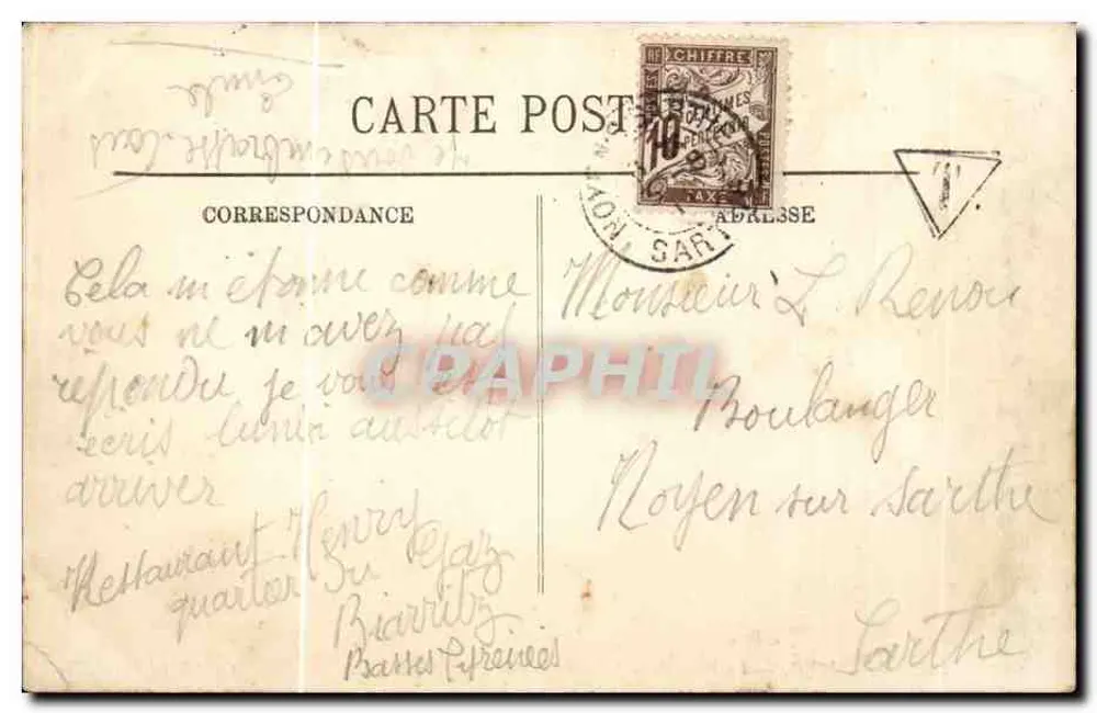 Biarritz — A Praça da Liberdade — LL. — Costa de Prata - Verso