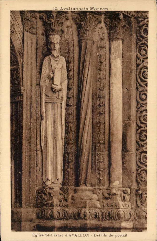 Kirche St-Lazare von AVALLON — Details des Portals — Avalonnais-Morvan, Verlag H. Tegron - Vorderseite