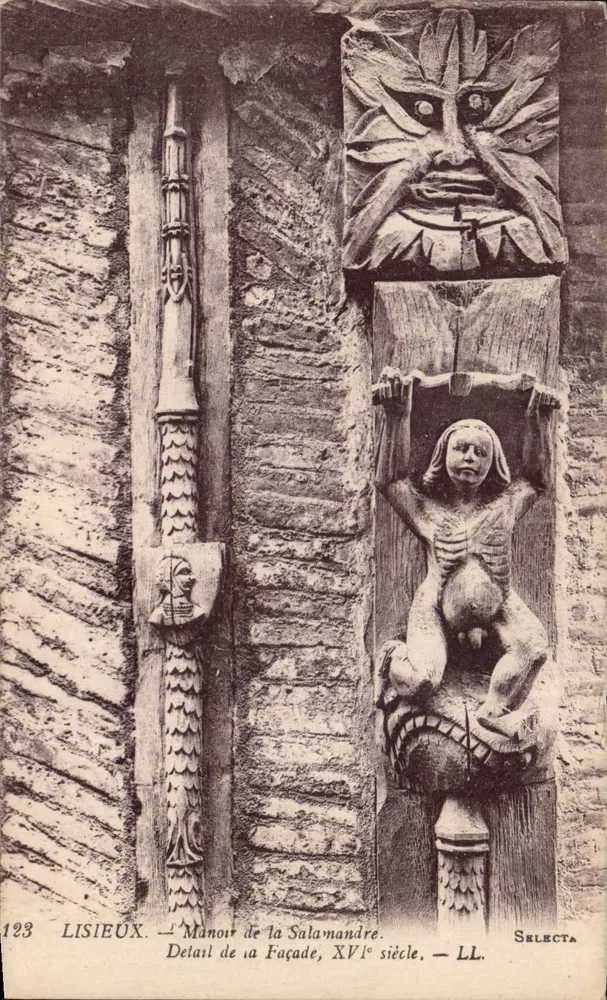 Lisieux — Detail der Fassade der Salamander, 16. Jahrhundert — Selecta - Vorderseite