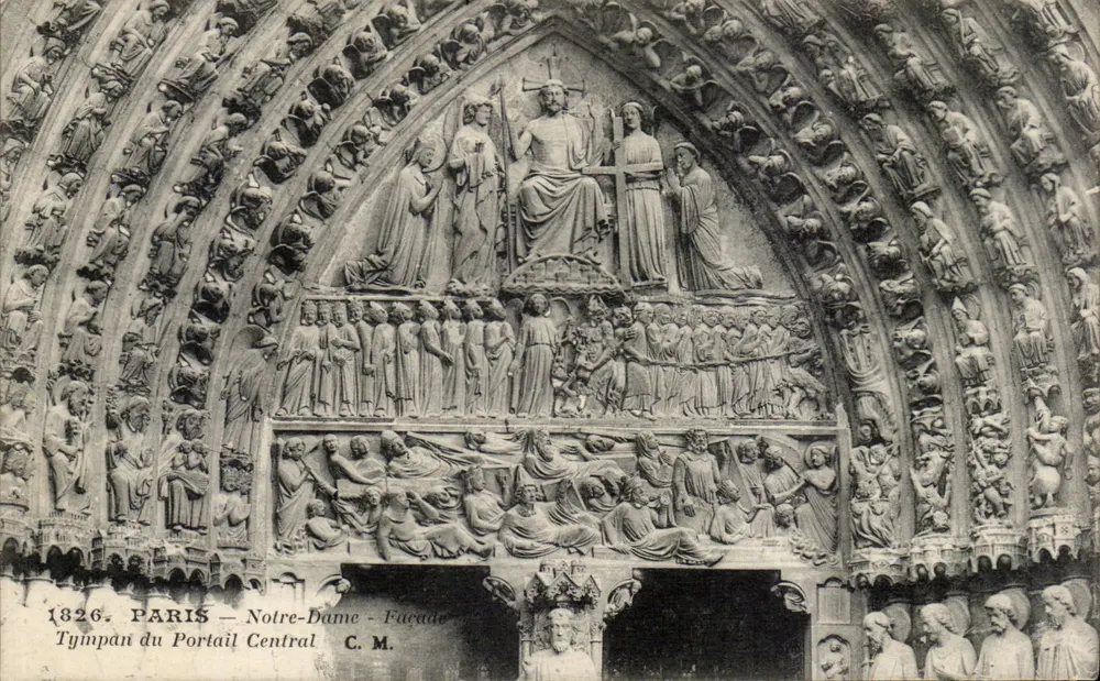 Paris – Notre-Dame – Fassade – Tympan des Hauptportals — C.M. n°1826 - Vorderseite