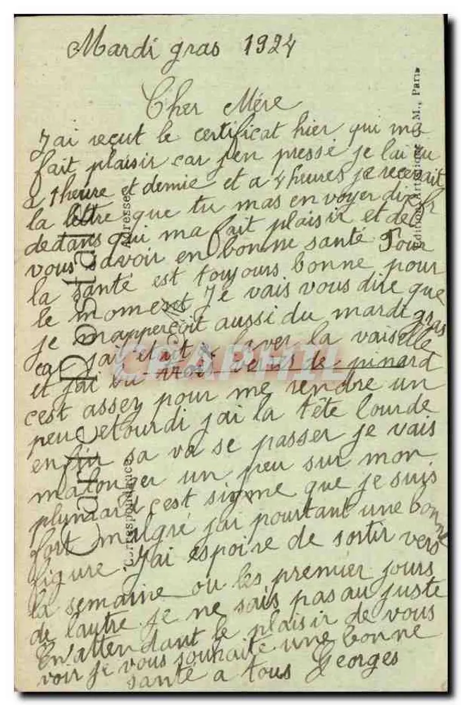 Paris — Torre St-Jacques — C.M. n°18 - Verso