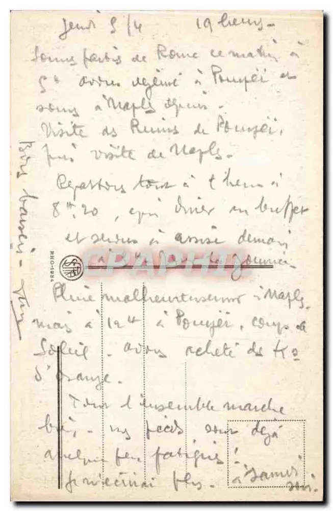 NAPOLI - Panorama — Ansicht der Stadt und des Vesuvs — unbekannter Verlag - Rückseite