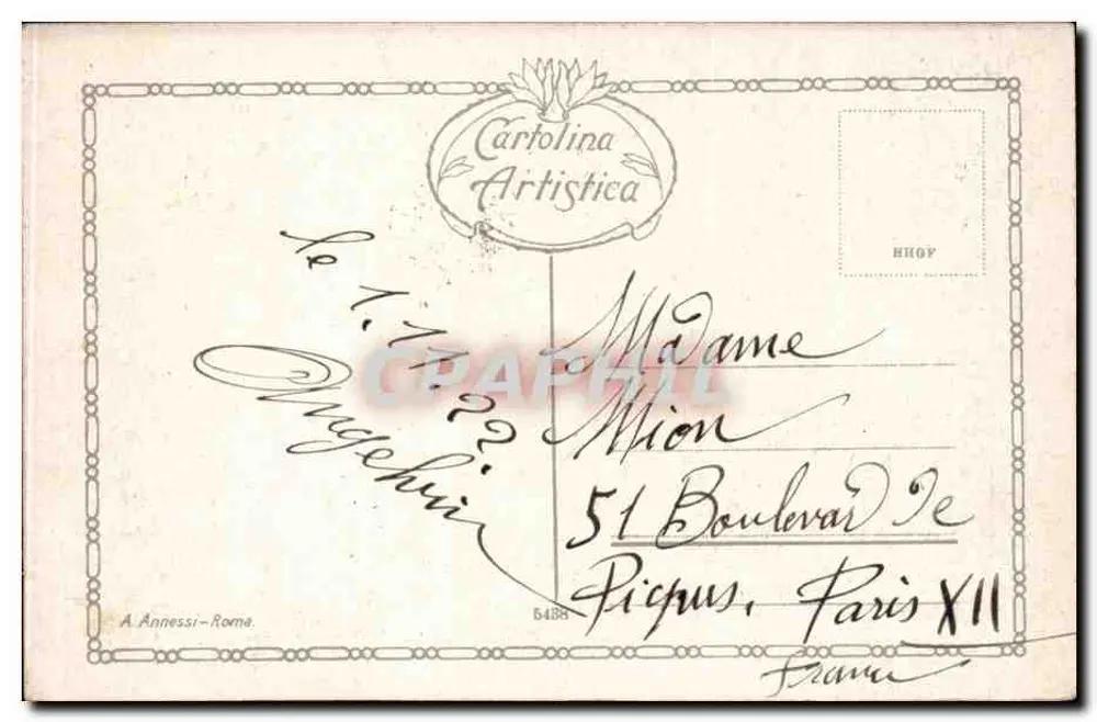 Rom. Fontana di Trevi — Verlag A. Annessi, Nr. 5488 - Rückseite
