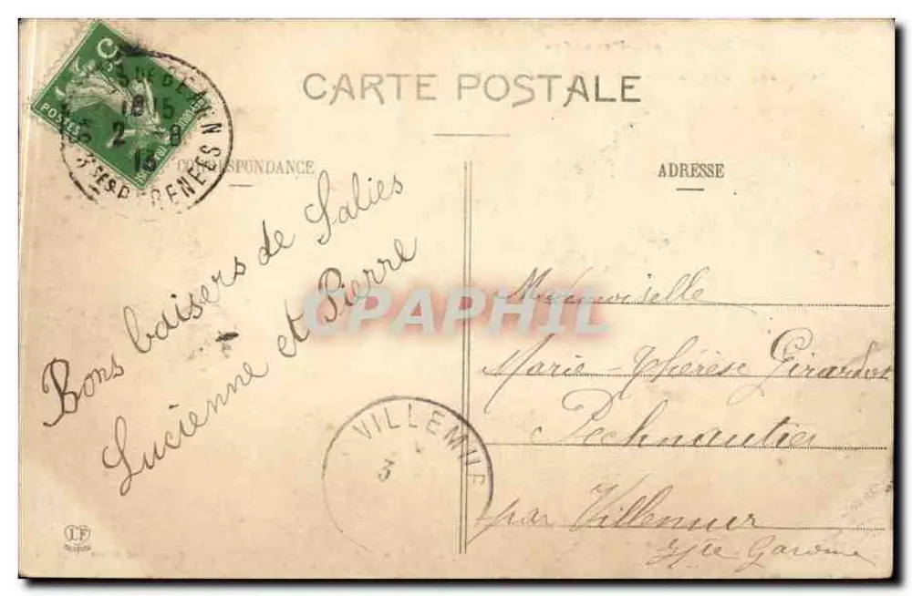 SALIES-DE-BÉARN — Los Termales — El Parque — Fototipia Labouche frères, Toulouse - Reverso