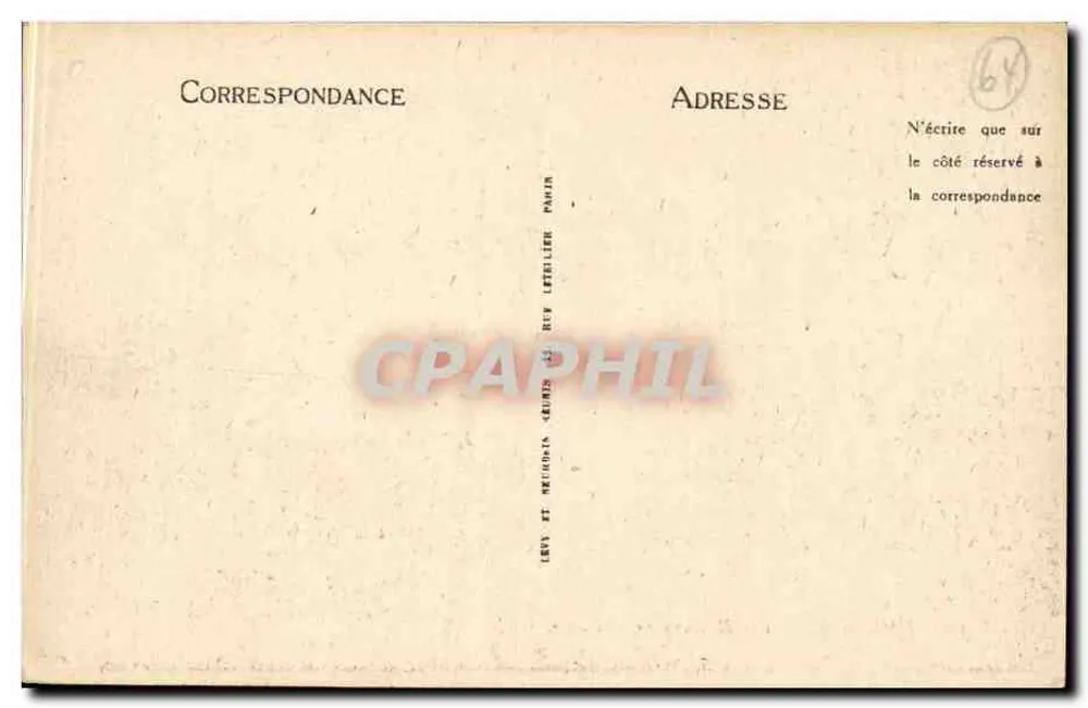 Hendaye - Os Rochos da Praia — LL, n°60 - Verso