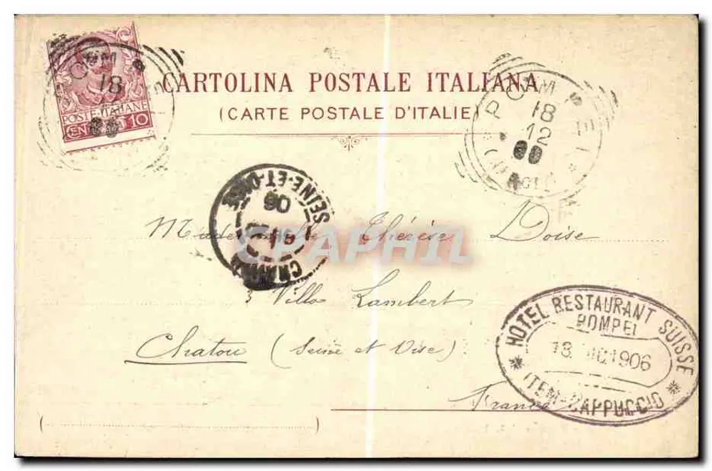 Pompeii - Via e Fontana della Fortuna — De Luca & C. Natale, Nr. 74 - Rückseite