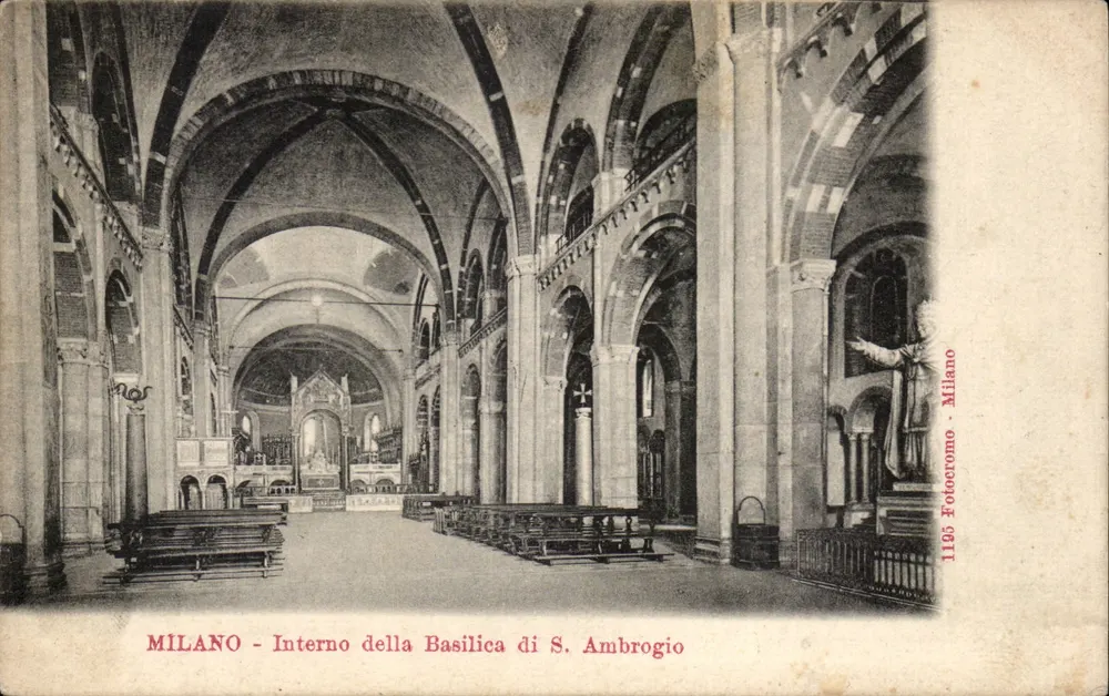 Mailand - Innenansicht der Basilika San Ambrogio — Fotocromo Milano n°1165 - Vorderseite