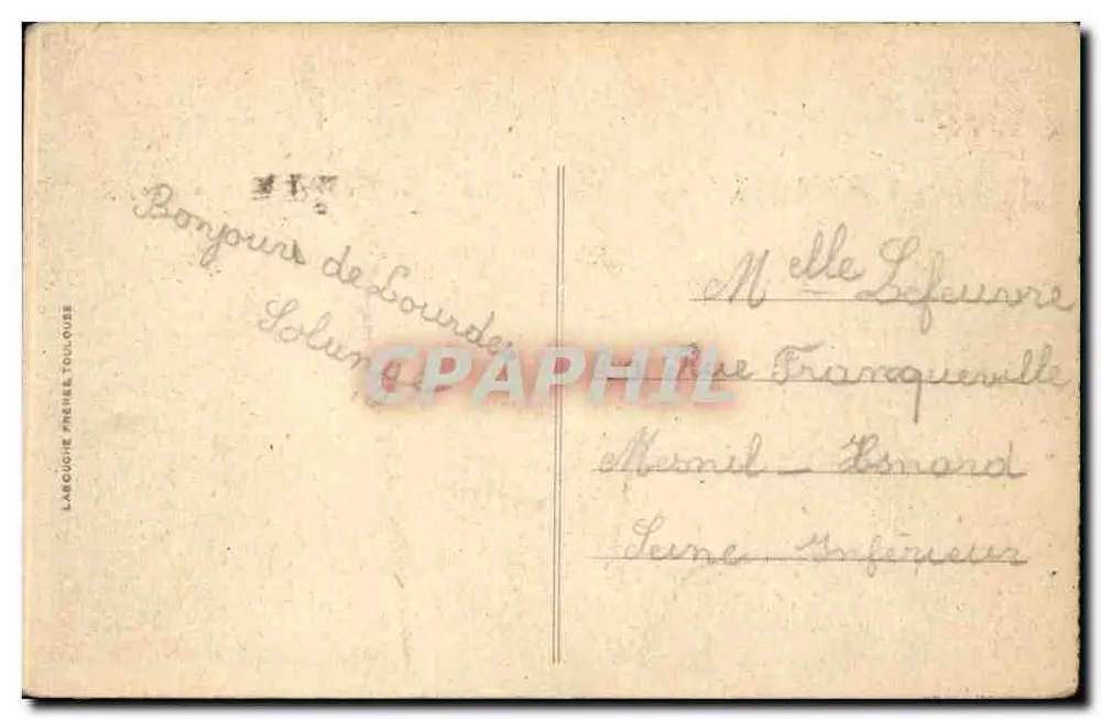 Lourdes — As Piscinas — Editor LT, n° 196 - Verso