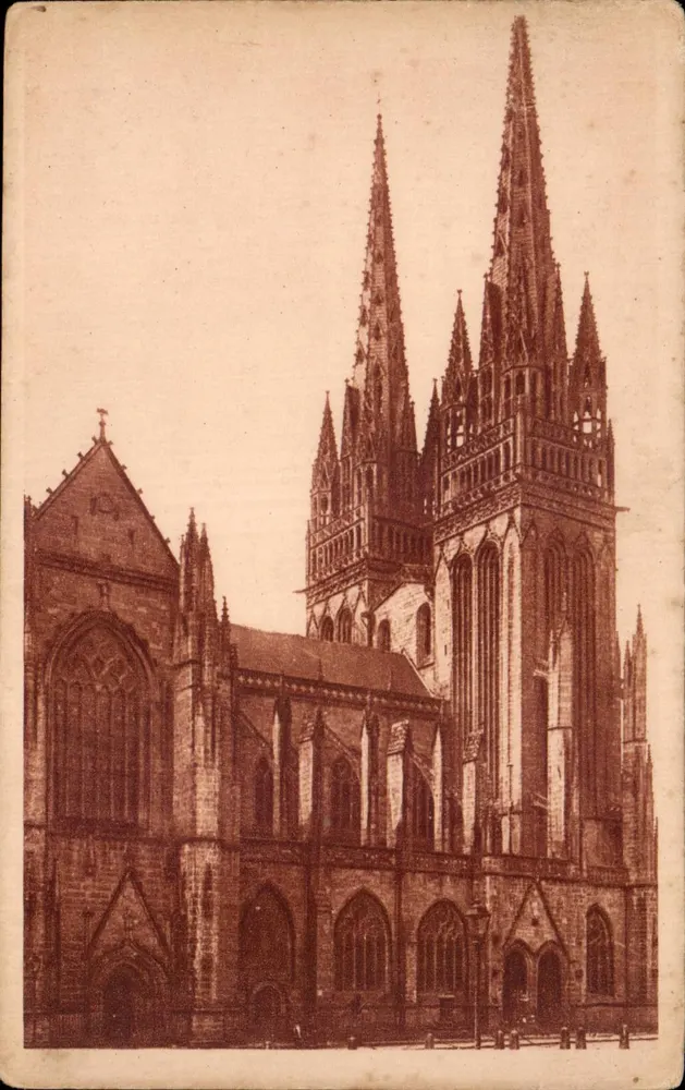 A Catedral de Quimper — Lado Norte — Imp. Letellier, Paris - Frente