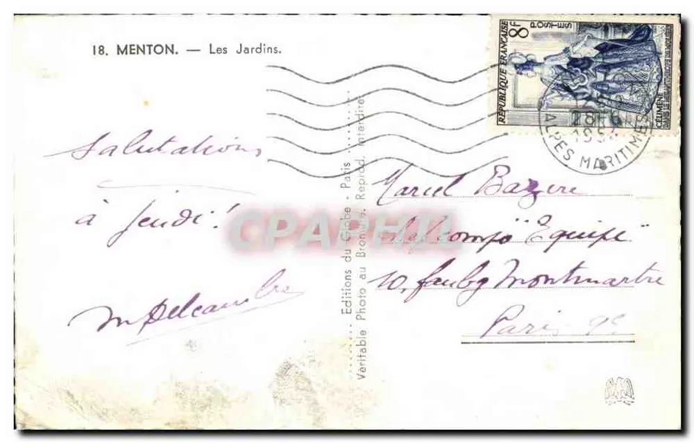 Menton — Bienal de Pintura — Editora: Editions du Globe, Paris - Verso