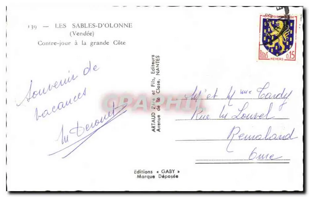 Les Sables-d'Olonne — Rücklicht an der großen Küste — Éditions Gaby - Rückseite