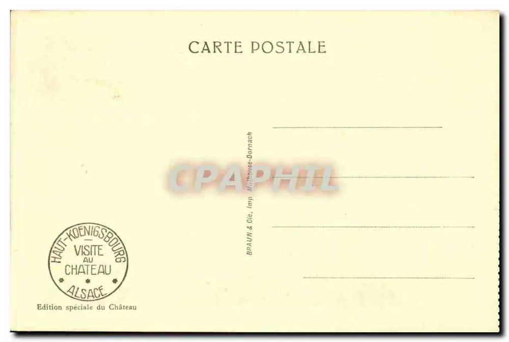 Haut-Königsbourg — Ansicht vom Großen Bastion — Serie 712, Sonderausgabe des Schlosses - Rückseite