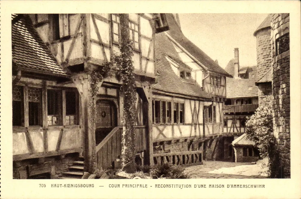 Haut-Königsbourg — Haupthof — Rekonstruktion eines Hauses aus Ammerschwihr - Vorderseite