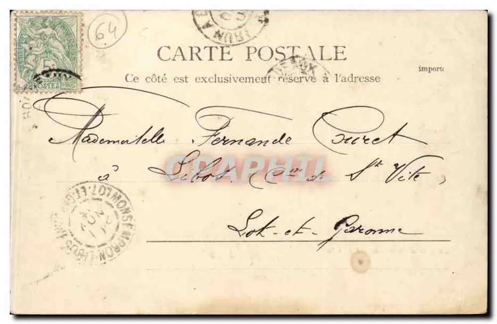 Hendaye — Die Brücke, die in die Stadt führt — A. Villatte, Verlag, Tarbes - Rückseite